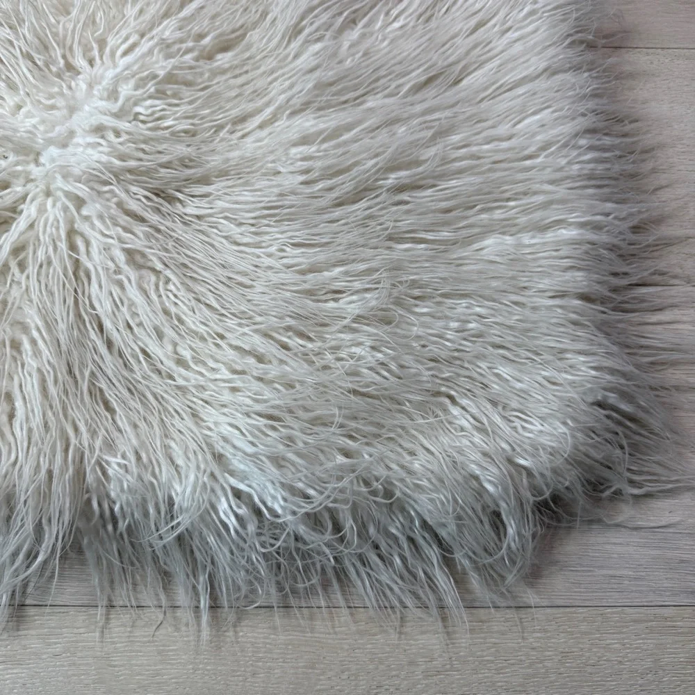 Pottery Barn Fluffy Cream Faux Fur Pillow Cover